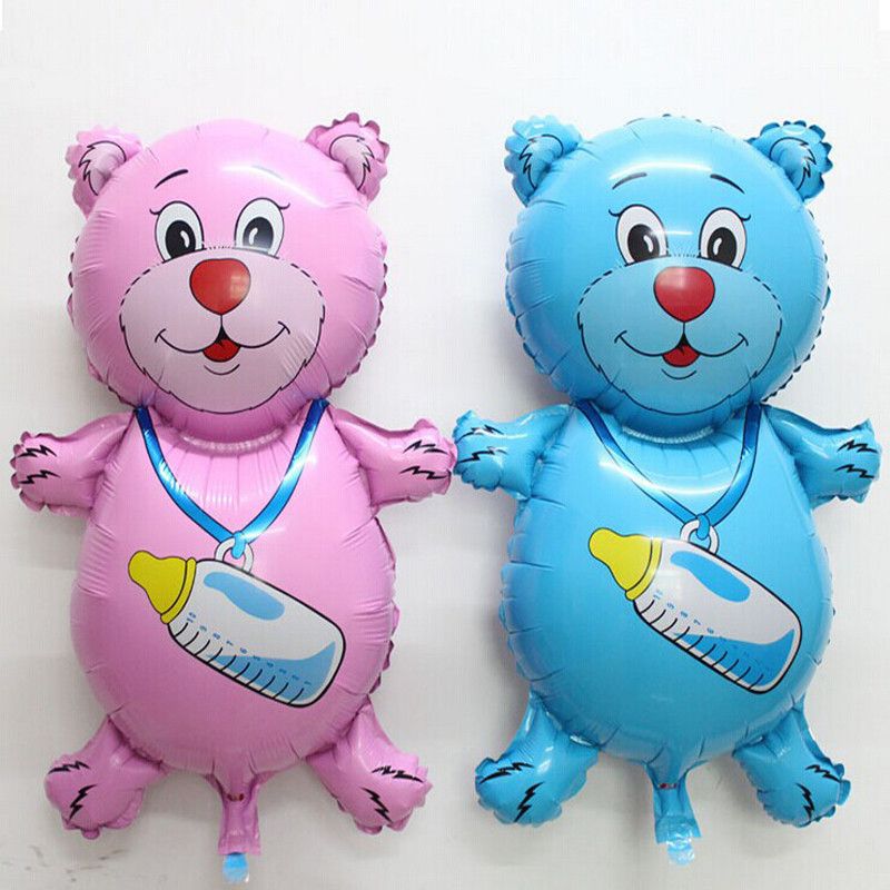 Large Animal Balloons Cartoon Bear Hang Milk Bottle Foil Balloons Baby