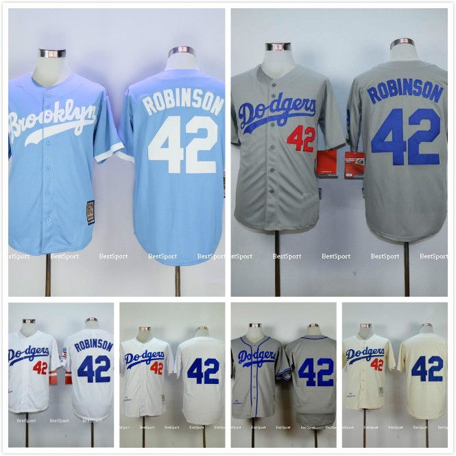 2017 1955 La Los Angeles Dodgers 42 Jackie Robinson Jersey Gray White