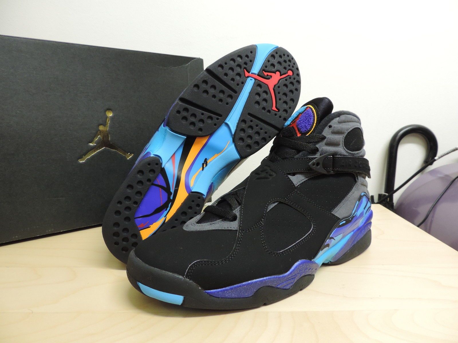 Nike Air Jordan 8 Basketball Shoes Blue Icy Men Retro 8s Aqua Bugs