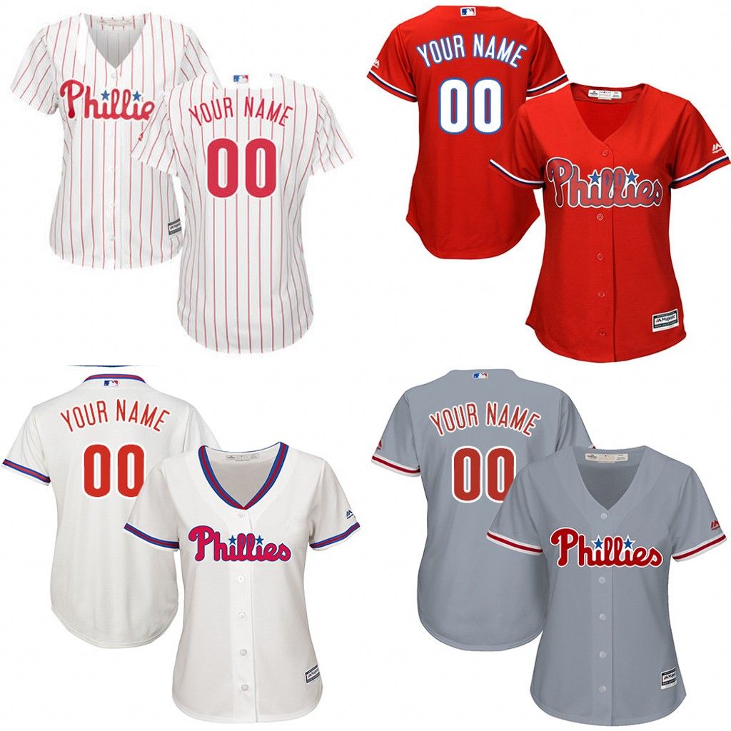 2017 Cheap Custom Women'S Philadelphia Phillies Baseball Jerseys Cool