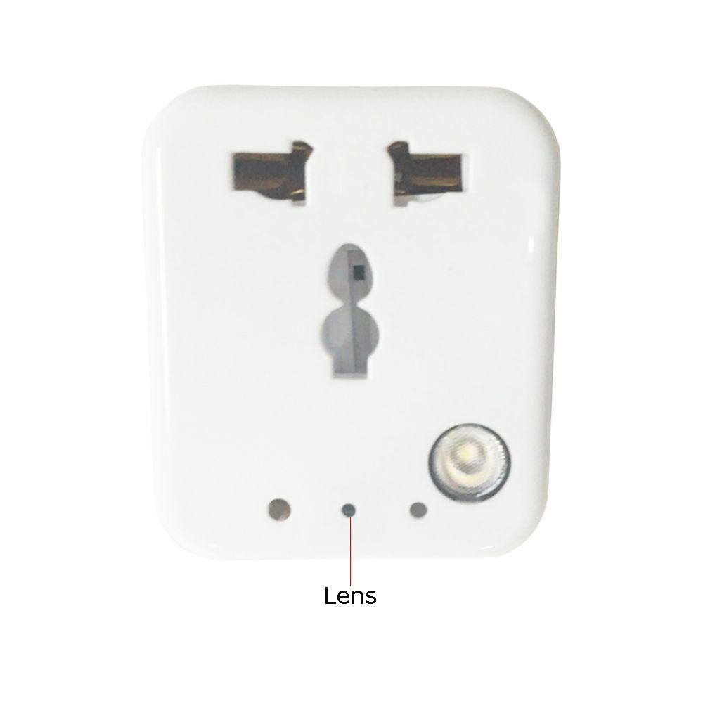 Smart Wifi Plug Spy Hidden Camera Adapter With Led Light Power Socket