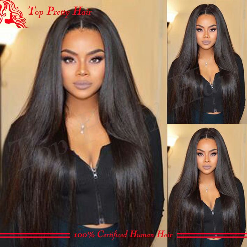 Cheap Long Silky Straight 100 Vrigin Human Hair Full Wigs Human Hair
