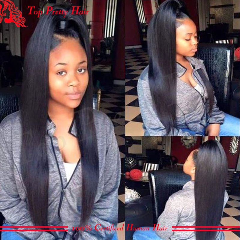 High Quality 100 Real Glueless Silk Top Full Lace Wig Virgin Hair