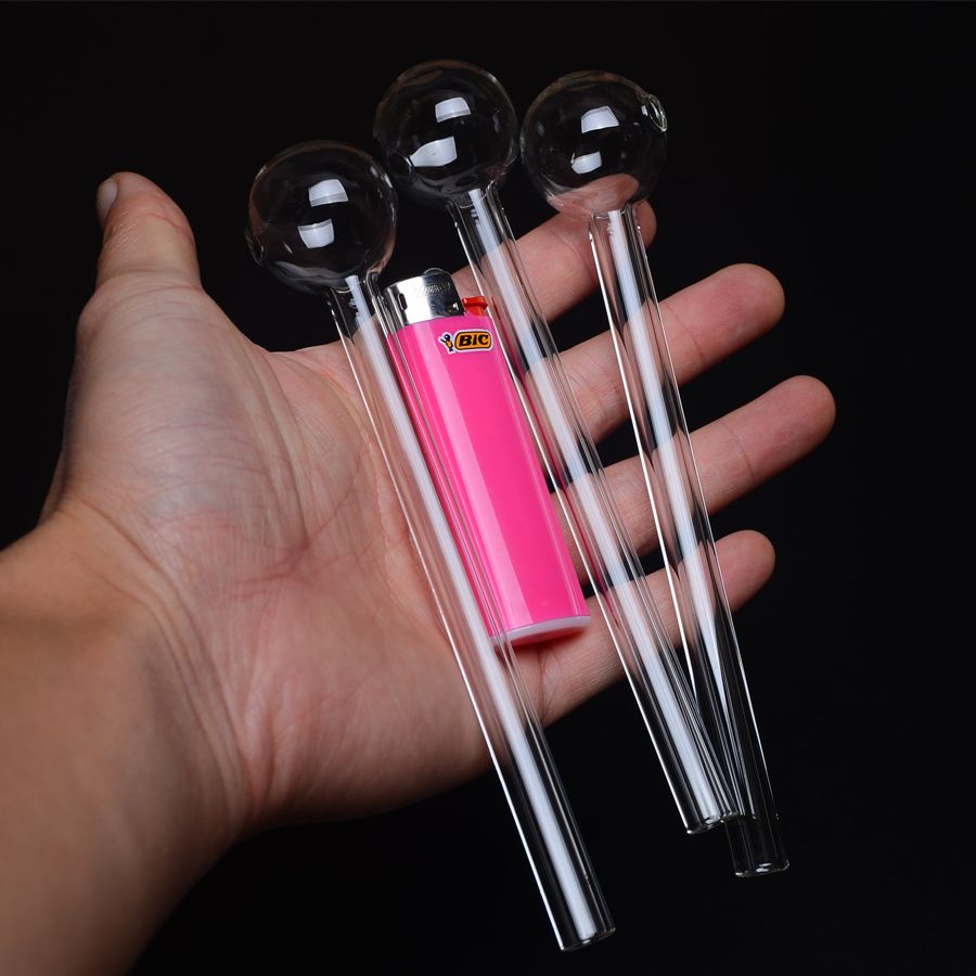 2017 6.5in Glass Oil Burner Smoking Pipes 20x2mm Thick Clear Tube /Box