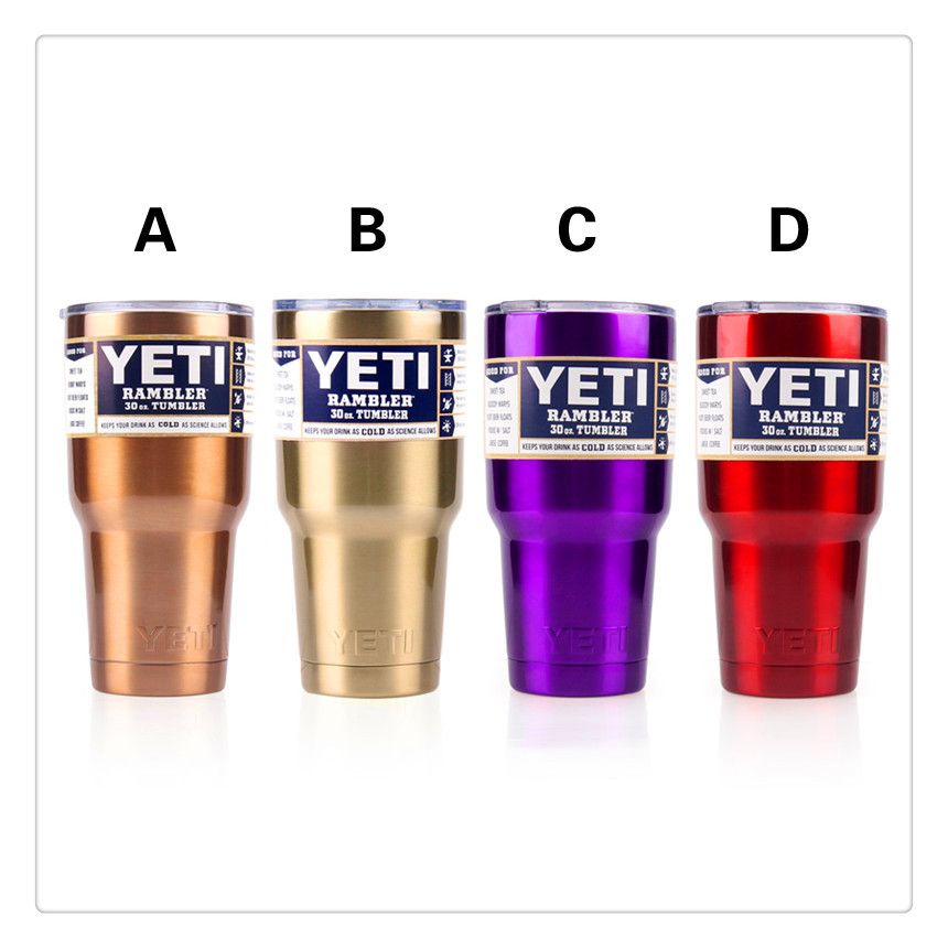 30oz Yeti Cups Copper Bright Red Purple Travel Mugs Stainless Steel