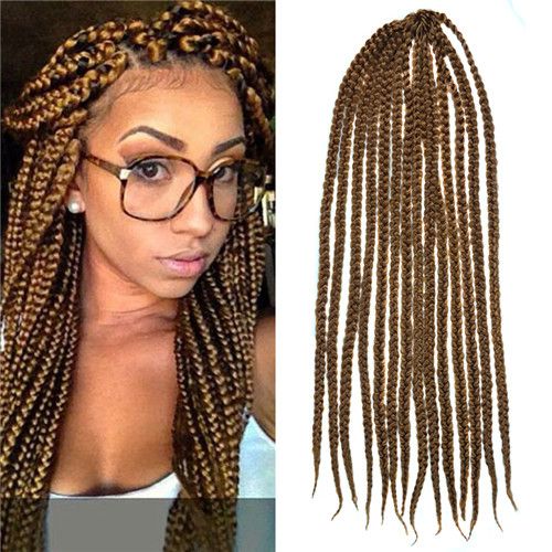 Large 100g 14 Strands Medium Brown Box Braids Crochet Twist Braiding ...