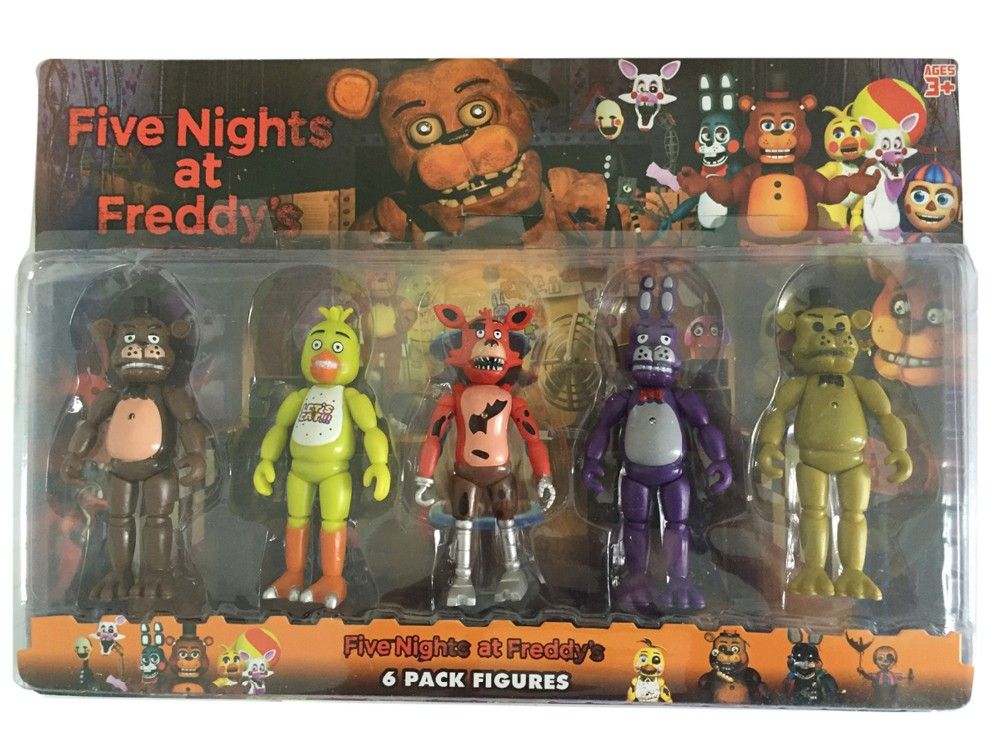 freddy chica foxy bonnie & golden freddy set of 5 action figures