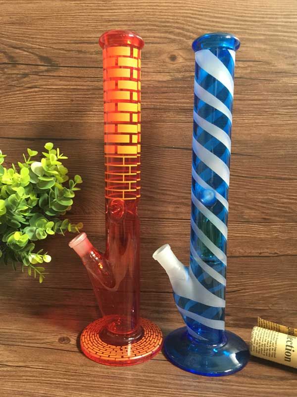 Best Quality Fancy Colored Glass Water Pipes Glass Bongs Sandblasted