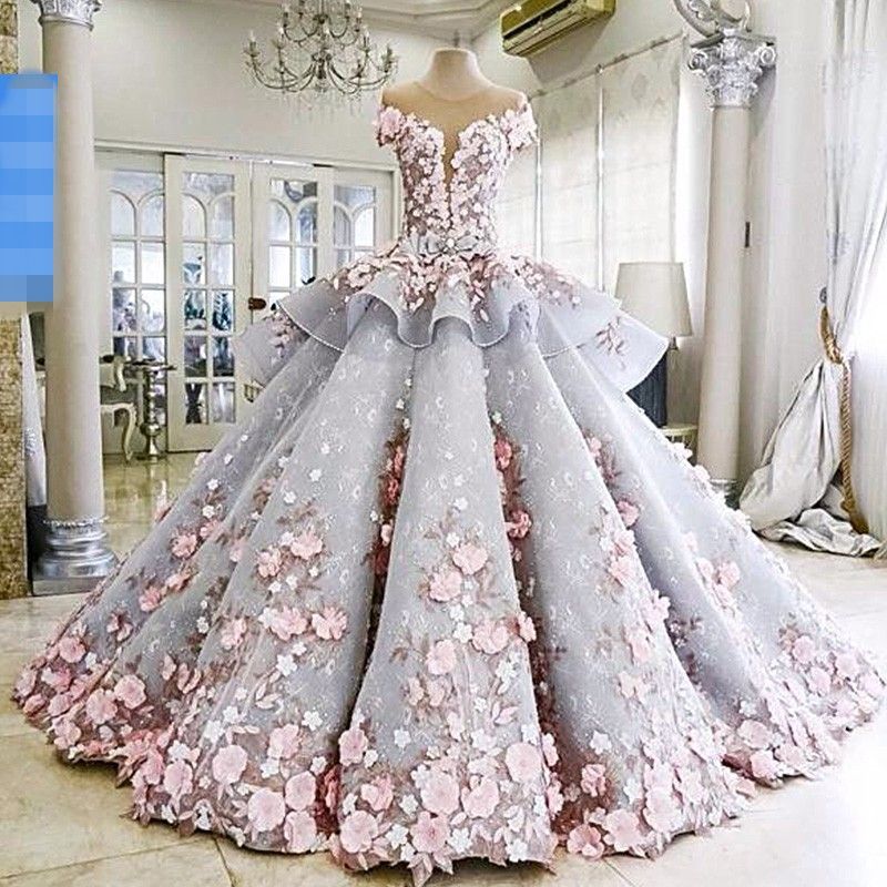 gown with 3d flowers