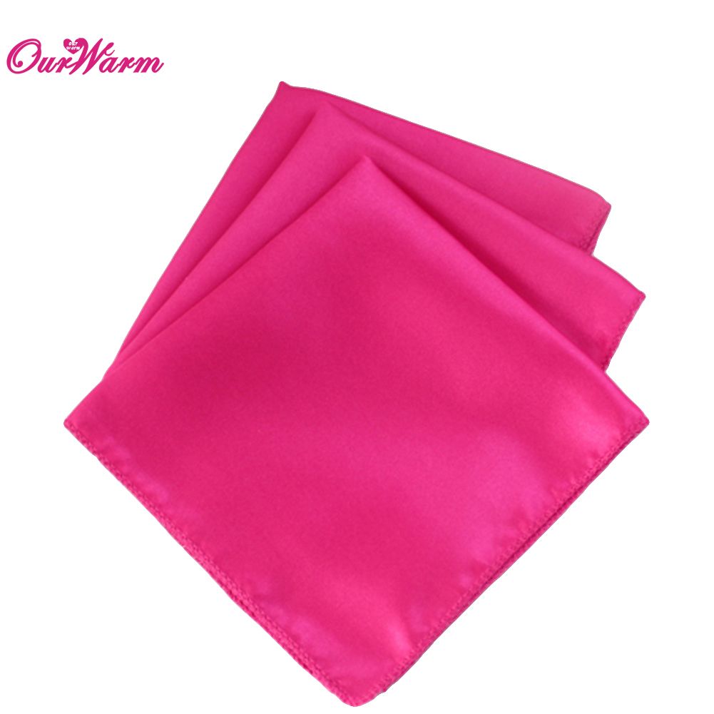 Hot Pink Satin Table Dinner Napkin 12 Square Pocket Handkerchief