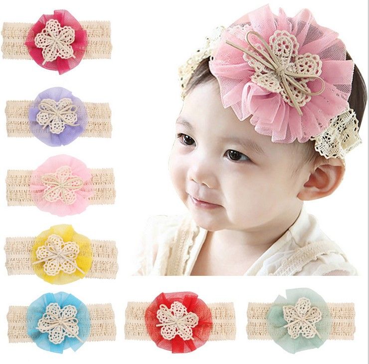 Fancy Cute Baby Flower Headbands Top Baby Crochet Baby Headbands Hair