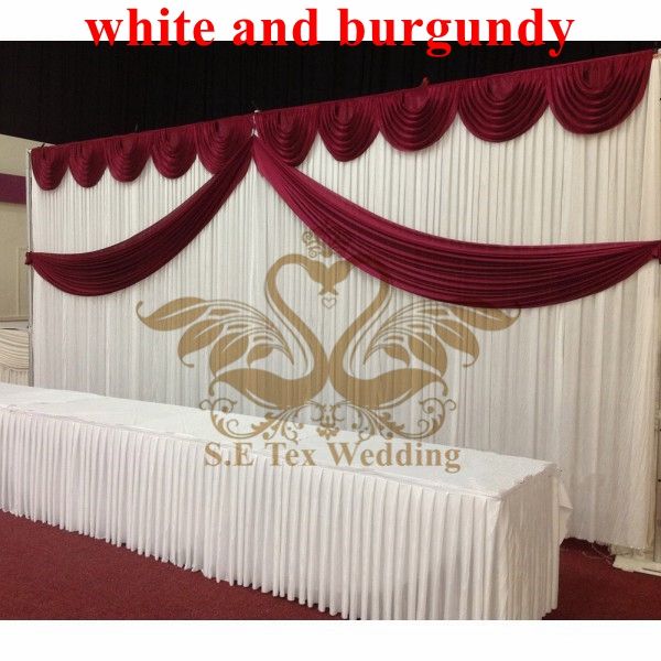 2017 Burgundy Swag Wedding Backdrop Wedding Decoration Backdrop Curtain
