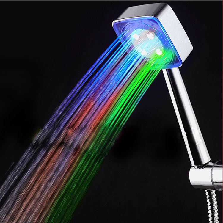 2017 New Light Up Bathroom Shower Heads 12led Square Automatic Color