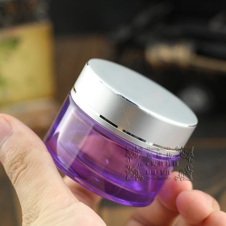 Best 30g Light Purple Glass Cream Jar With Silver Lid, 30 Grams