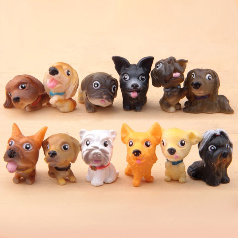 2018 Cartoon Kawaii Dogs Figurines Fairy Garden Miniatures Crafts Terrarium Tonsai Tool Statue