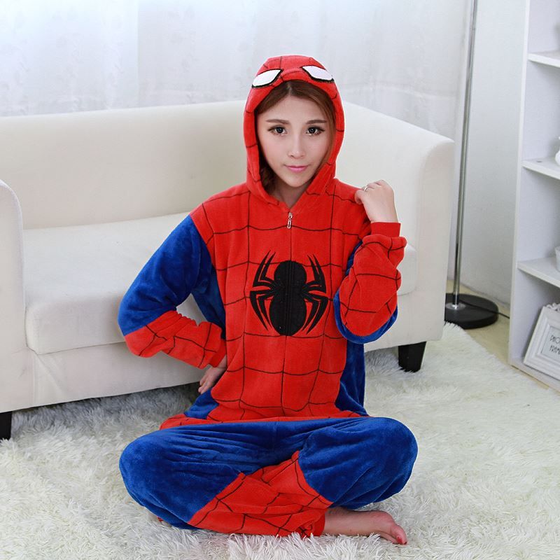 2017 Spider Man Pajamas For Women Cartoon Onesies Pajama One Piece