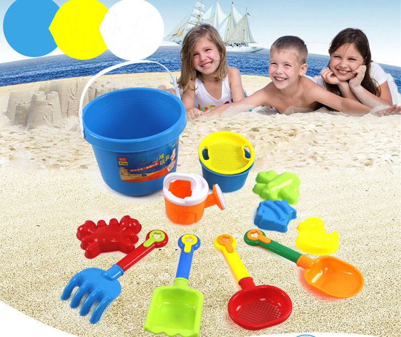 2017 Cute Kids Children Seaside Bucket Shovel Rake Kit Sand Water Beach