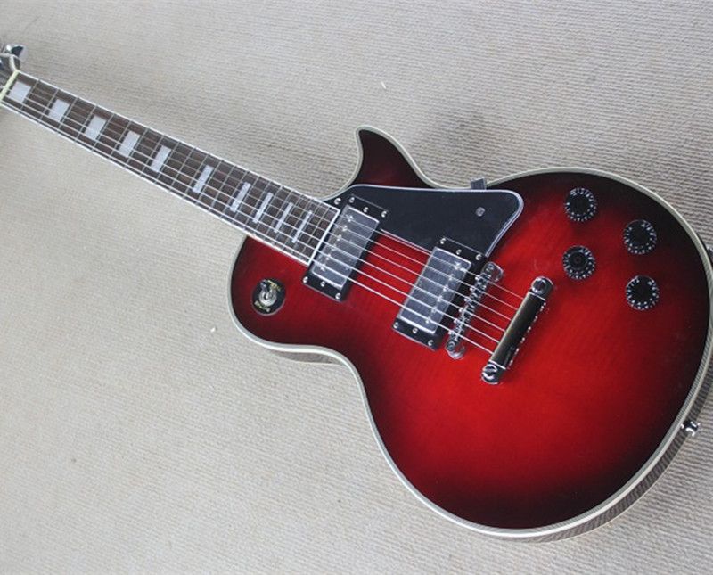 Red Electric Guitar With Black Pickgaurd,White Binding,Red Body