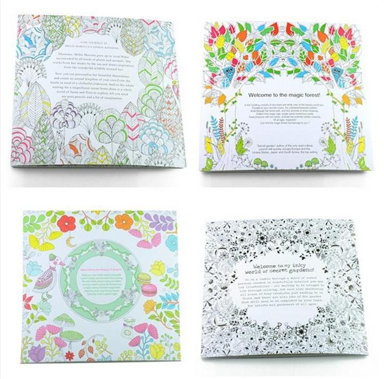 Coloring Book PrettyBaby Secret Garden Painting Drawing 24 Pages Animal Kingdom Enchanted Forest Relieve Stress For Children Adult Books