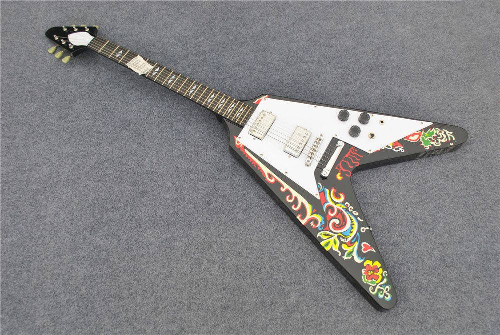 Custom Flying V Electric Guitar Solid Body Ebony Fingerboard Special Shape Guitar Handmade