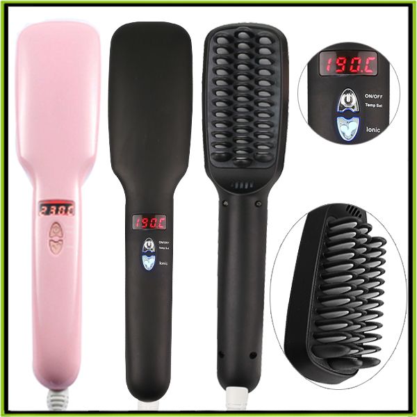 2 In 1 Ionic Hair Straightener Brush Professional Comb Electric Mx 1699