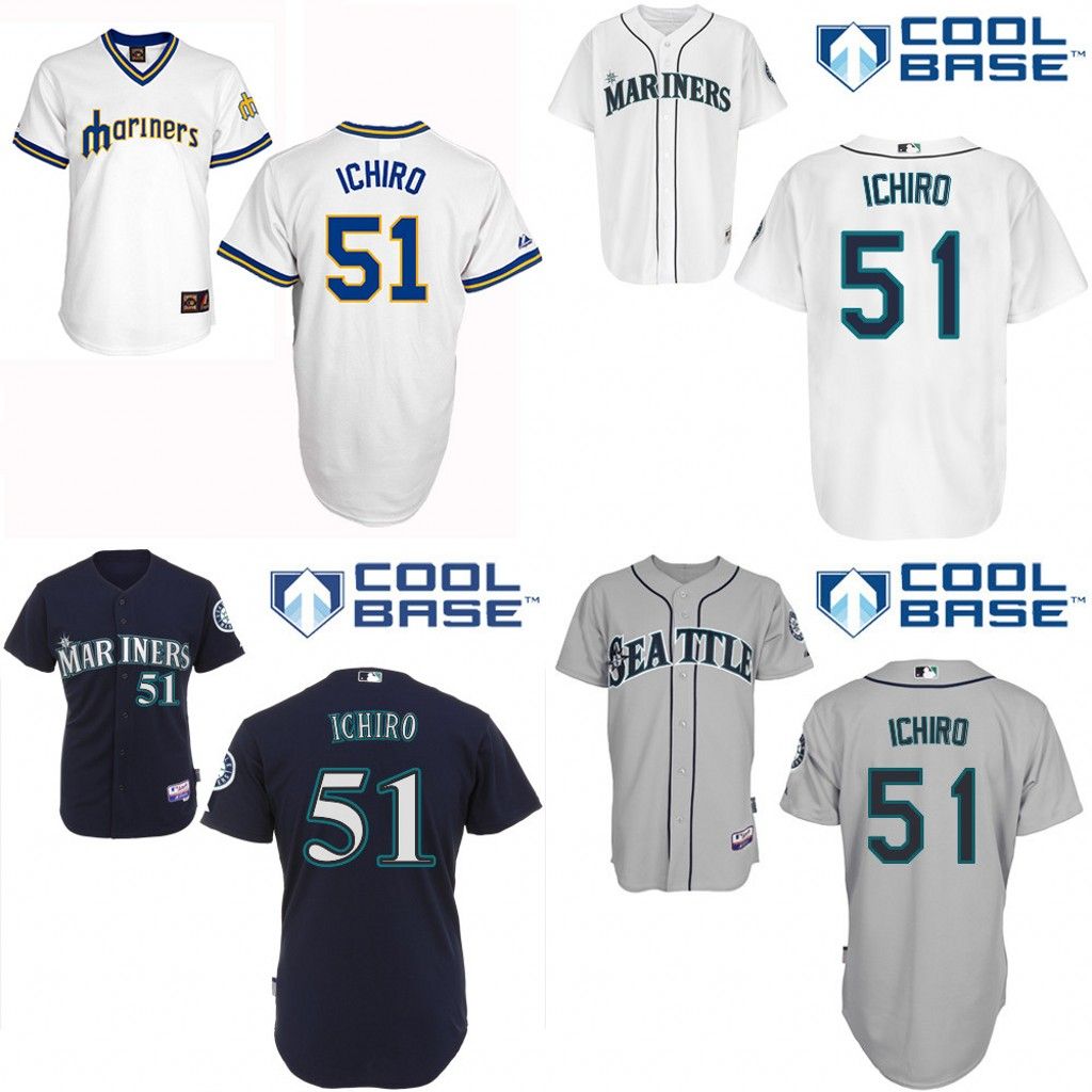 2017 White Throwback Ichiro Suzuki Authentic Jersey , Men'S 51 Mlb