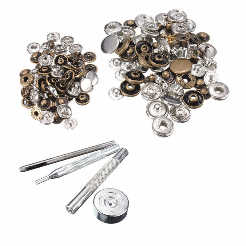 2016 10mm/15mm Metal Push Button Snap Fastener Press Stud Buttons For