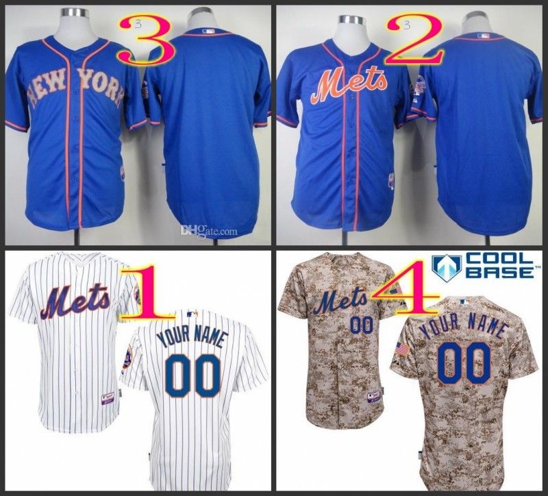 2017 Stitched Baseball Jerseys New York Mets Blank White Blue Gray Camo Cheap Mlb Jersey From ...