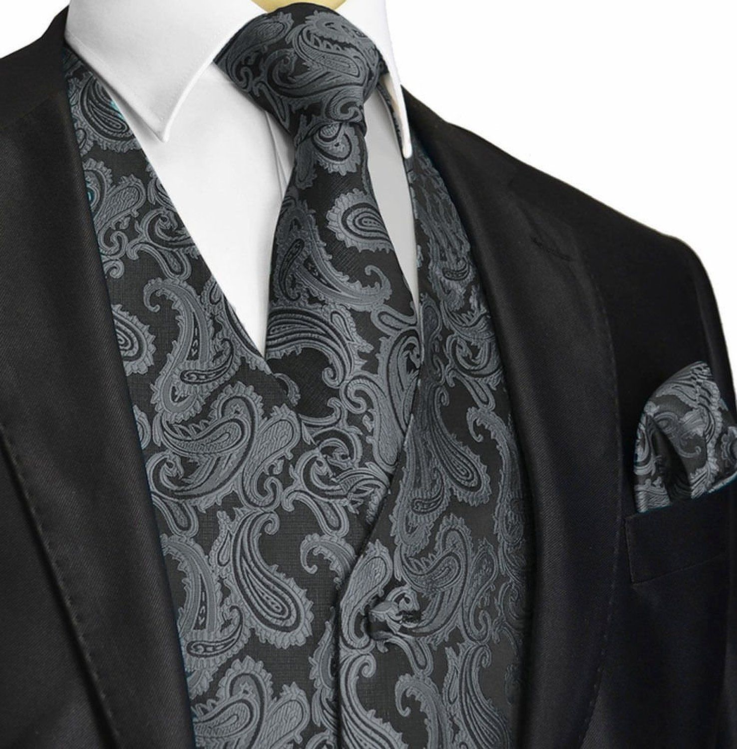 2017 Three Coulor Paisley Vest Mens Suit Vest Prom Slim Fit Groom Vests