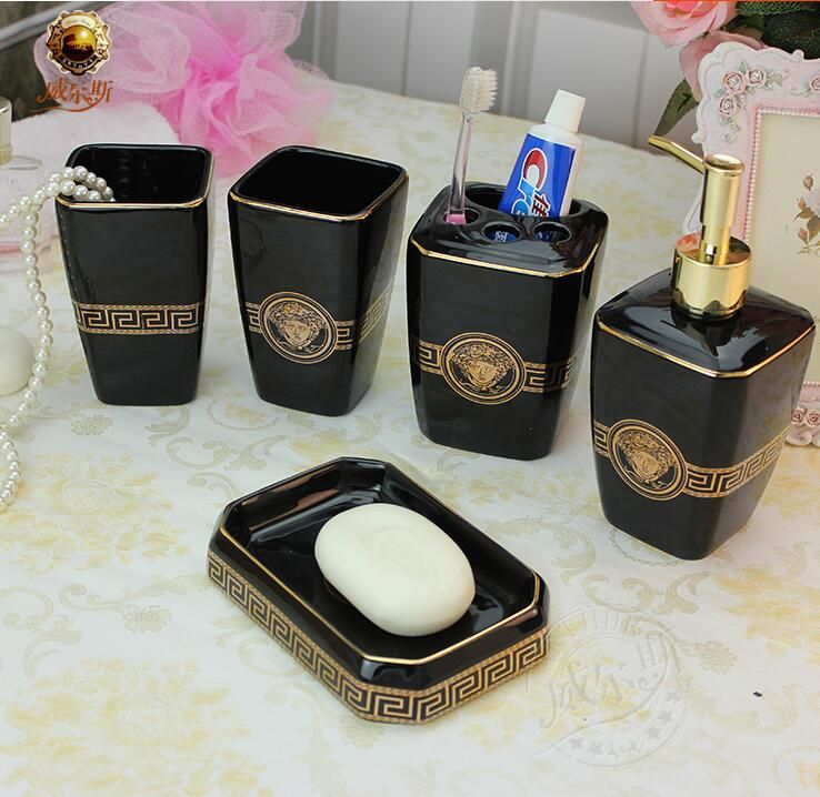 Bathroom Accessories Elegant black color ceramic bathroom accessories elegant bathroom sets 1 Bathroom Accessories Elegant black color ceramic bathroom accessories elegant bathroom sets 1