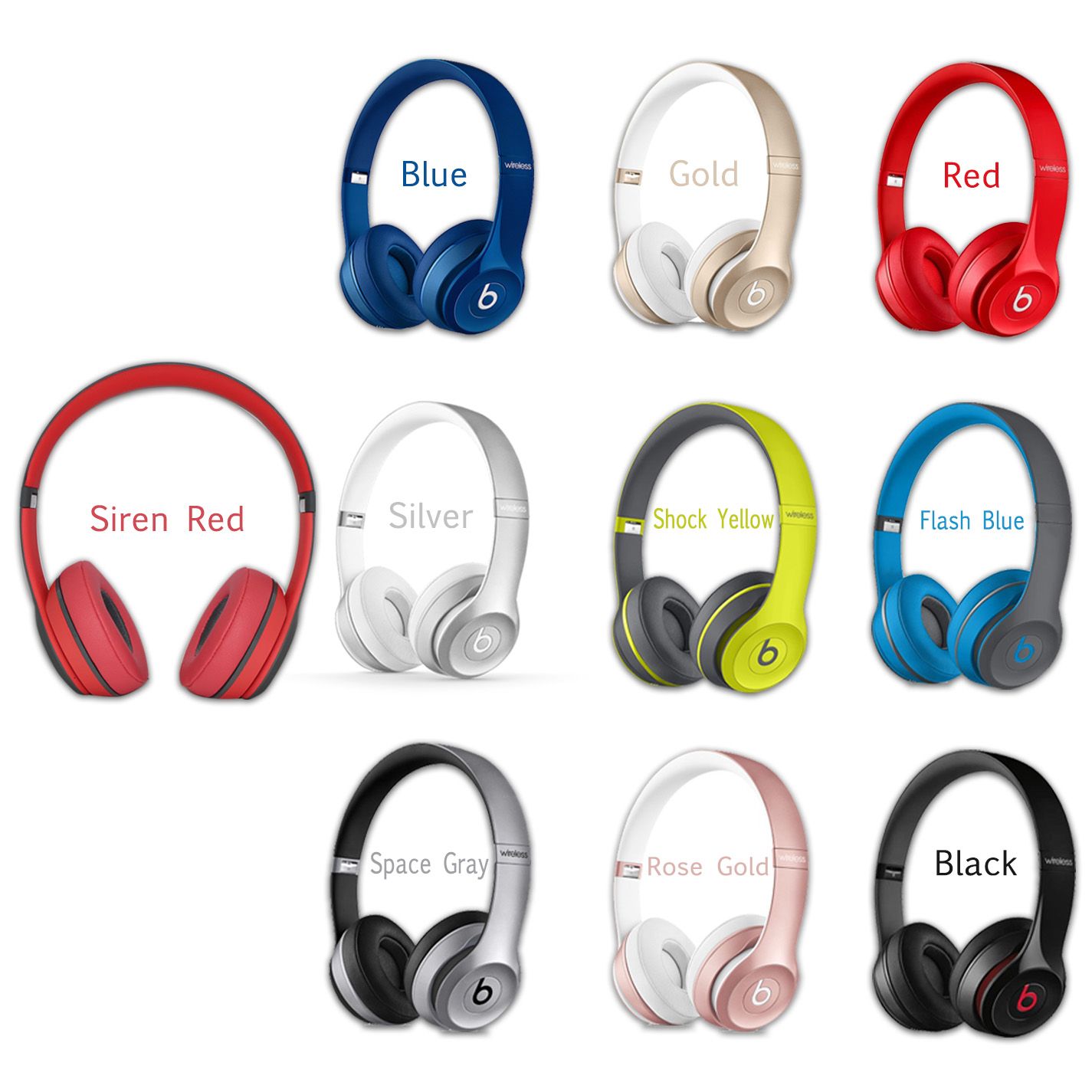 Best Quality Refurbished Used Wireless Beats Solo 2 Headphone Active Color Wireless Solo 2.0