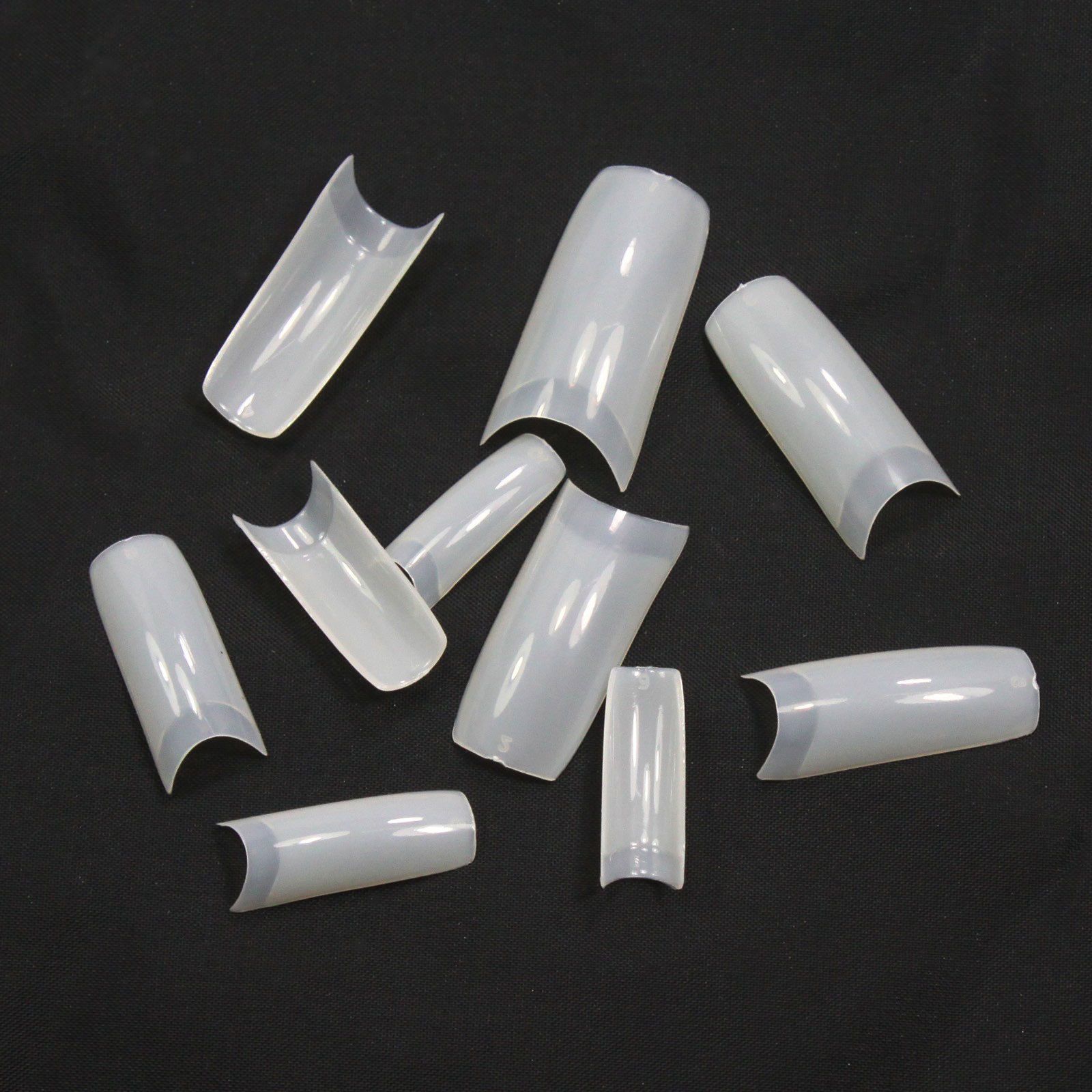 Fake Half French Nails Natural Clear Acrylic Nails Art Tips Uv Gel