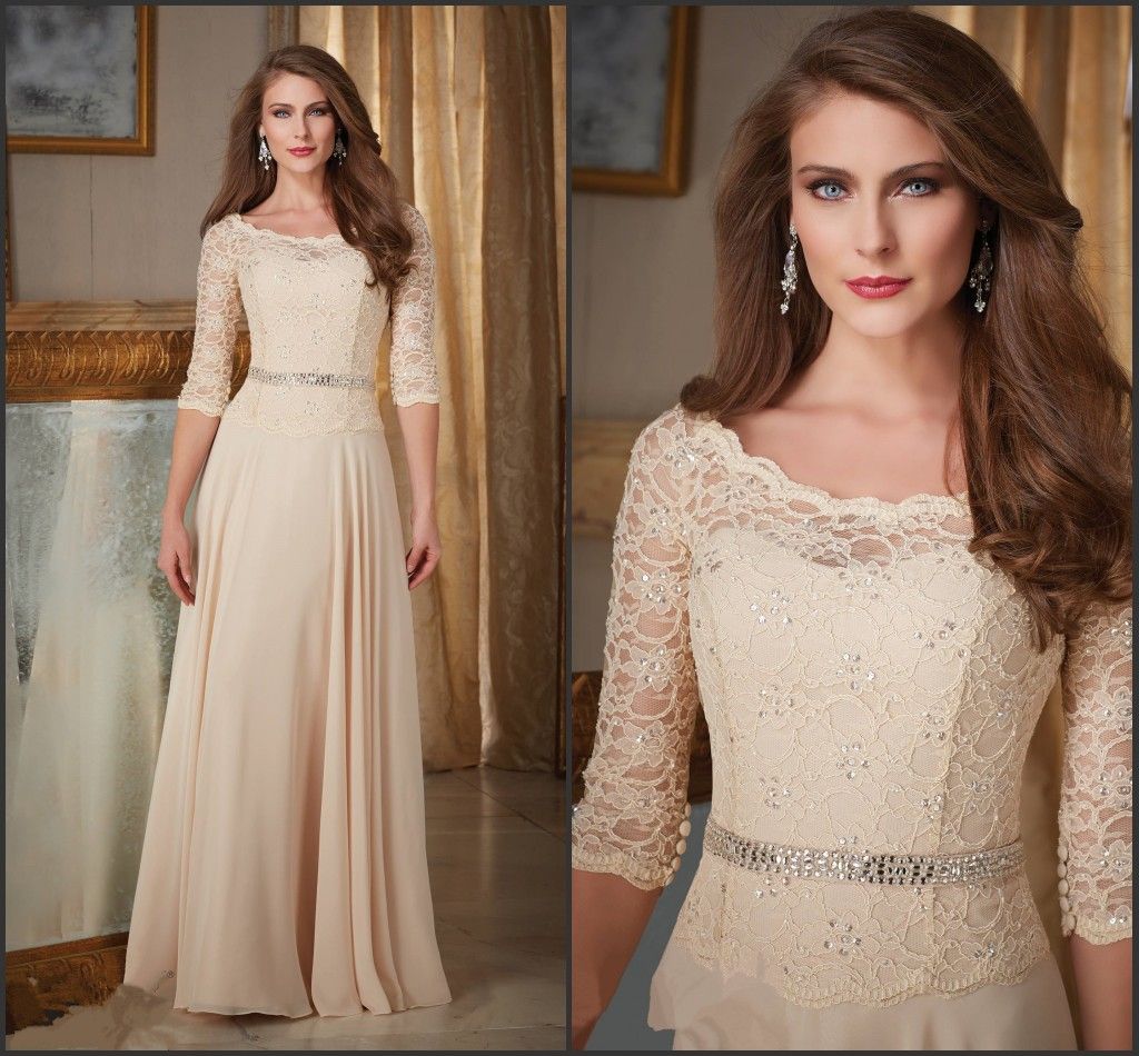 Sparkling Champagne Mother of the Bride Dresses 2016 Long Sleeve with