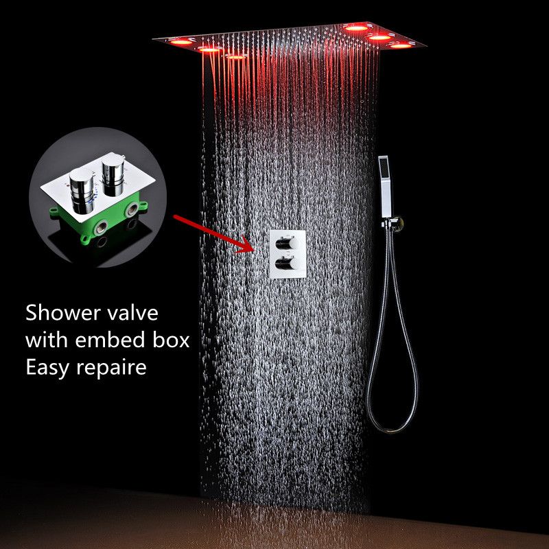 2017 2016 New Design 500*360mm Embed Remote Control Led Shower Head