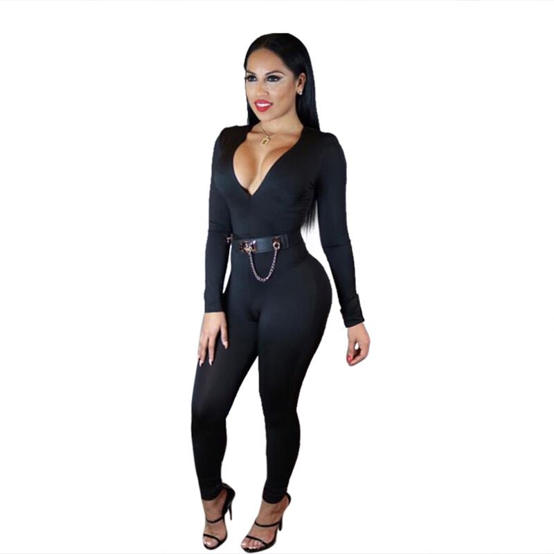 2017 2016 Jumpsuits For Women Sexy Scoop Long Sleeves