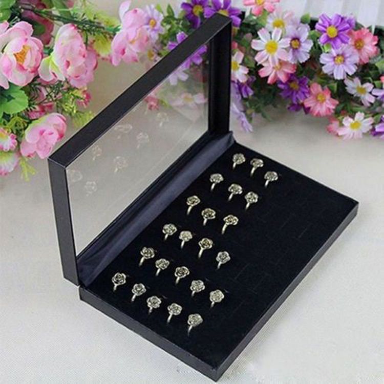 2017 Wholesale Fancy Jewelry Box Rings Showcase Display Case Box