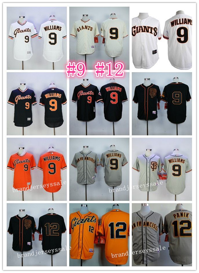 2017 San Francisco Giants Jerseys 9 Matt Williams 12 Joe Panik Jersey Black Cream Orange White