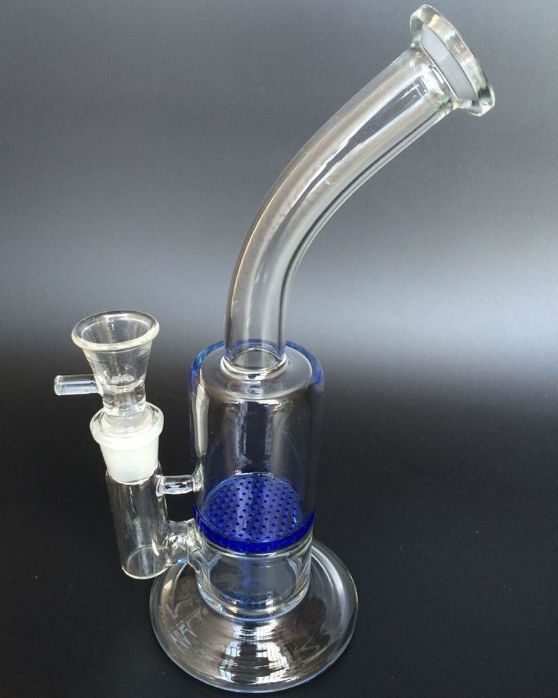 2018 2016 New Glass Water Bong Blue Monolayer Filter Water Pipes Glass