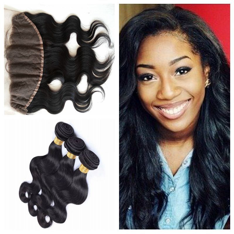 Cheap Full Lace Frontal Closure With Bundles GEASY Brazilian Virgin