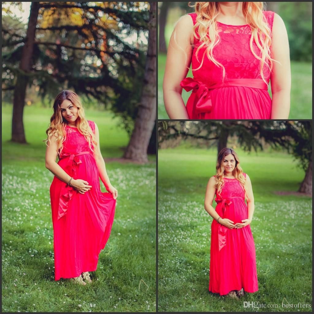 2016 Red Chiffon Plus Size Bridesmaid Dresses for Pregnant Women A 