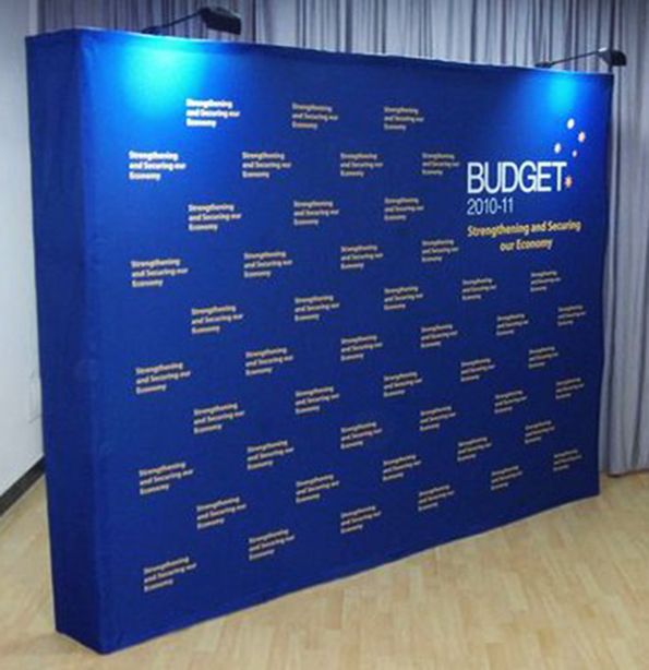 3X3 Fabric Straight POP Up Banner Wall, Line Backdrop Banner, Velcro