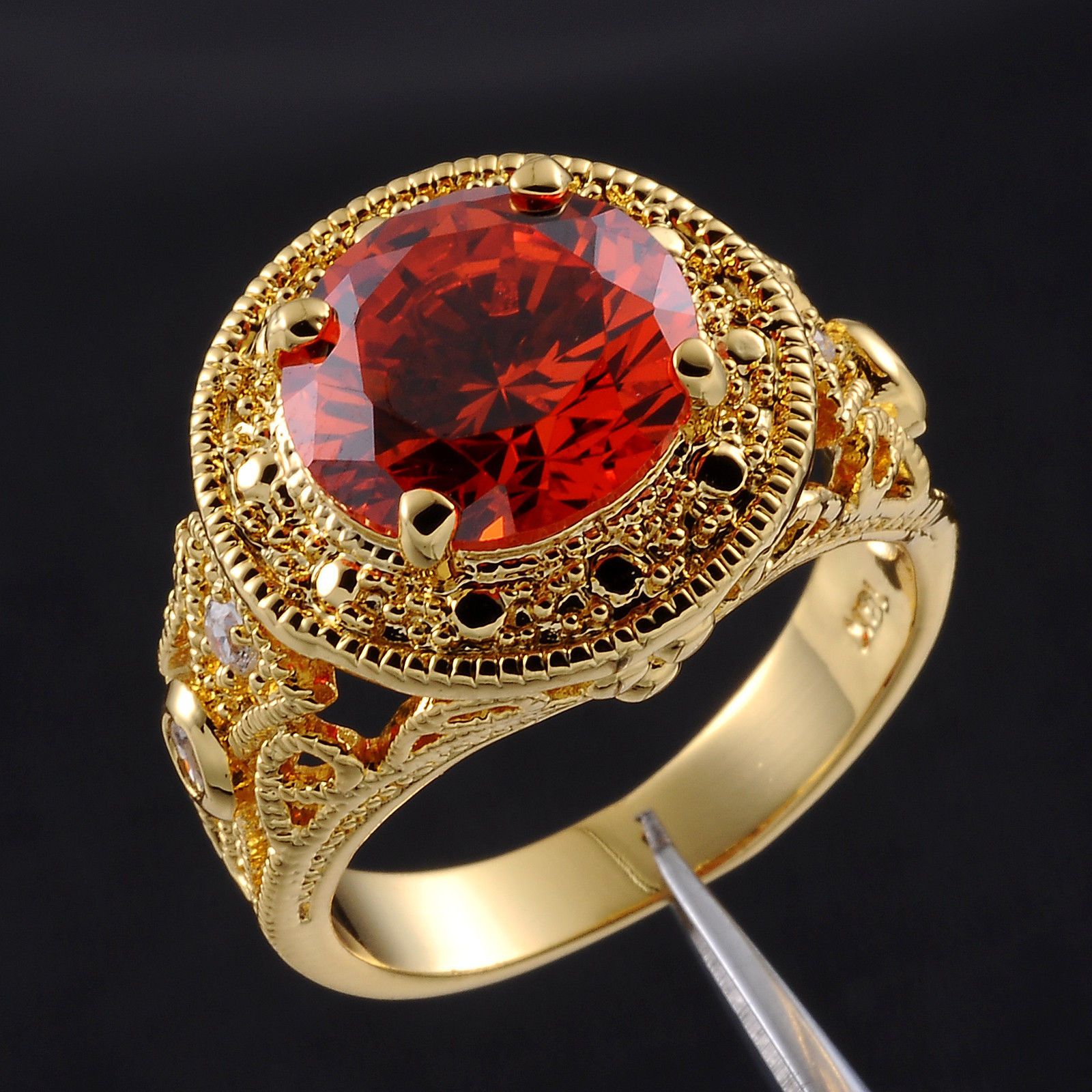 2018 Jewelry Size 9,10,11 Antique Men'S 18k Yellow Gold Filled