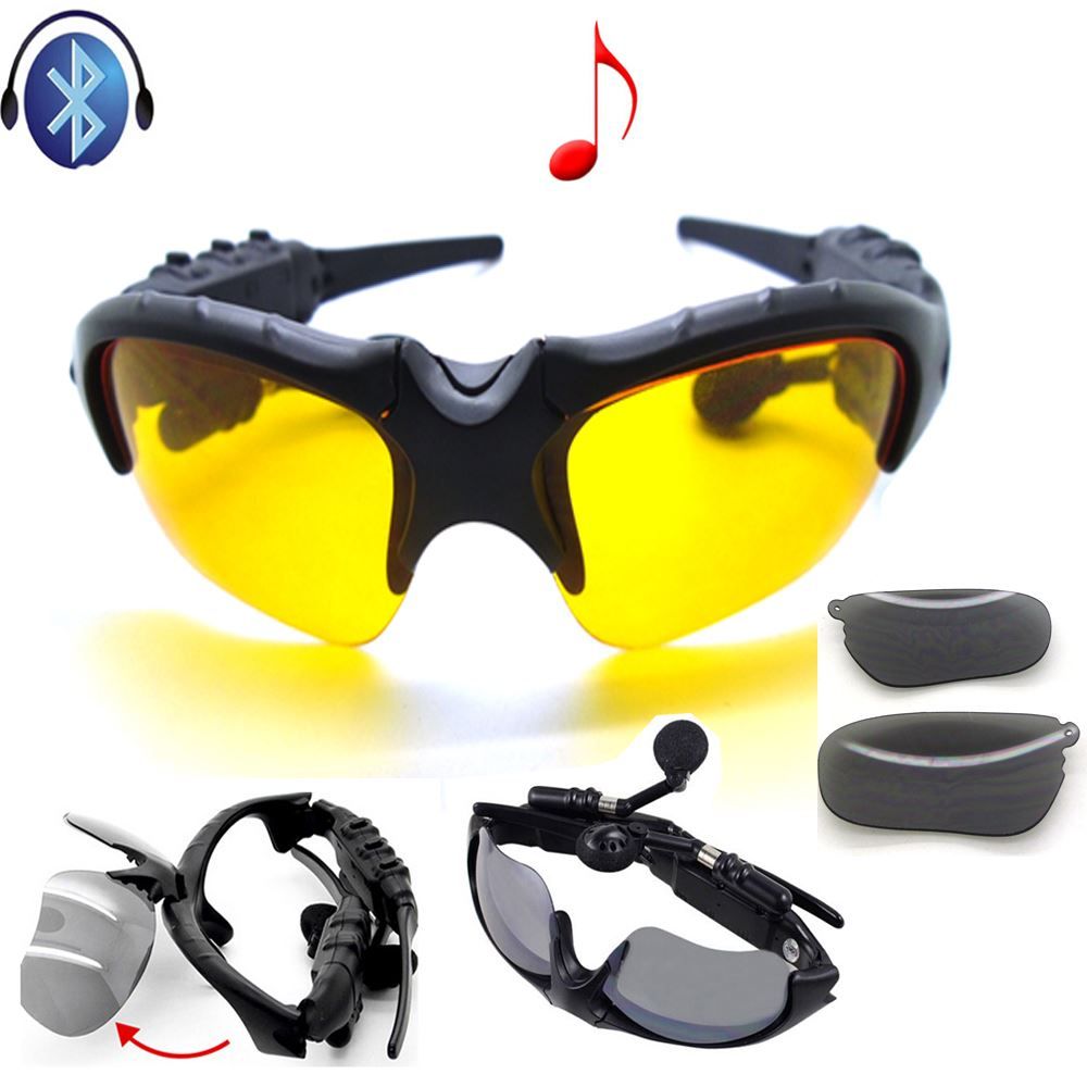 Wearing A Bluetooth Headset Wireless Headset Bluetooth Glasses Outdoor