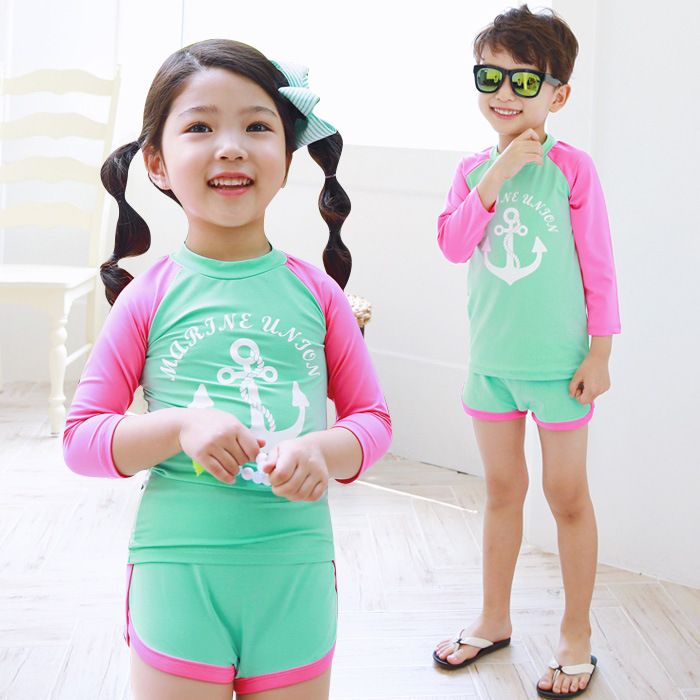 2017 New Children Swimsuit Fashion Korean Baby Girls And Boys Swimsuit