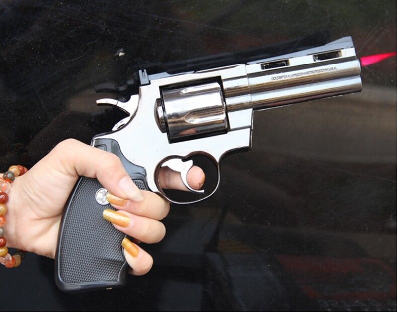 Online Cheap Python Revolver Lighter 1 1 Metal Revolver Type Gun