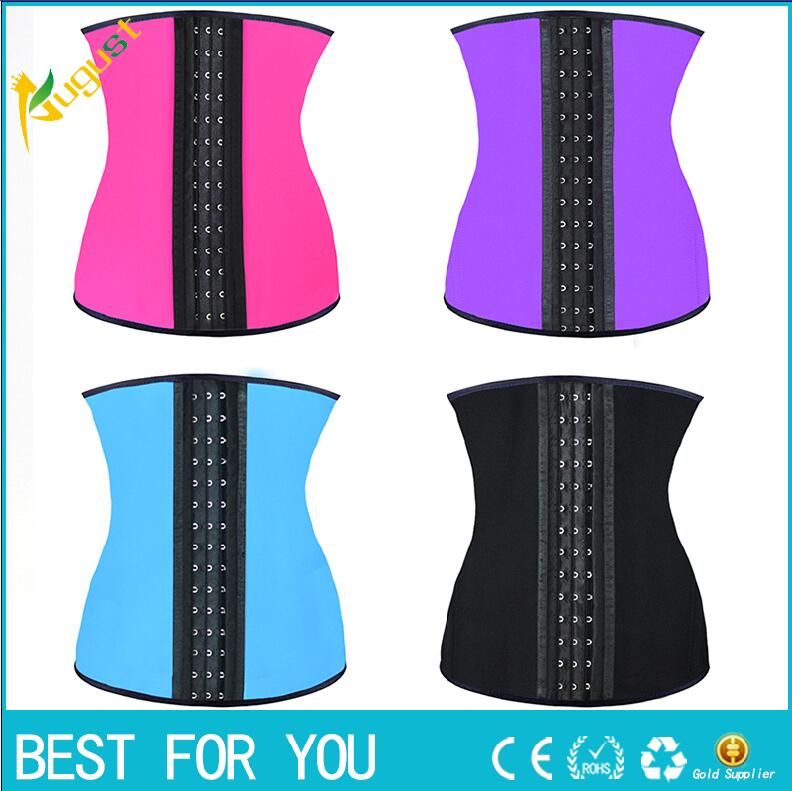 Wholesale 9 Steel Bone Latex Rubber Corset Body Shaper Waist Trainer