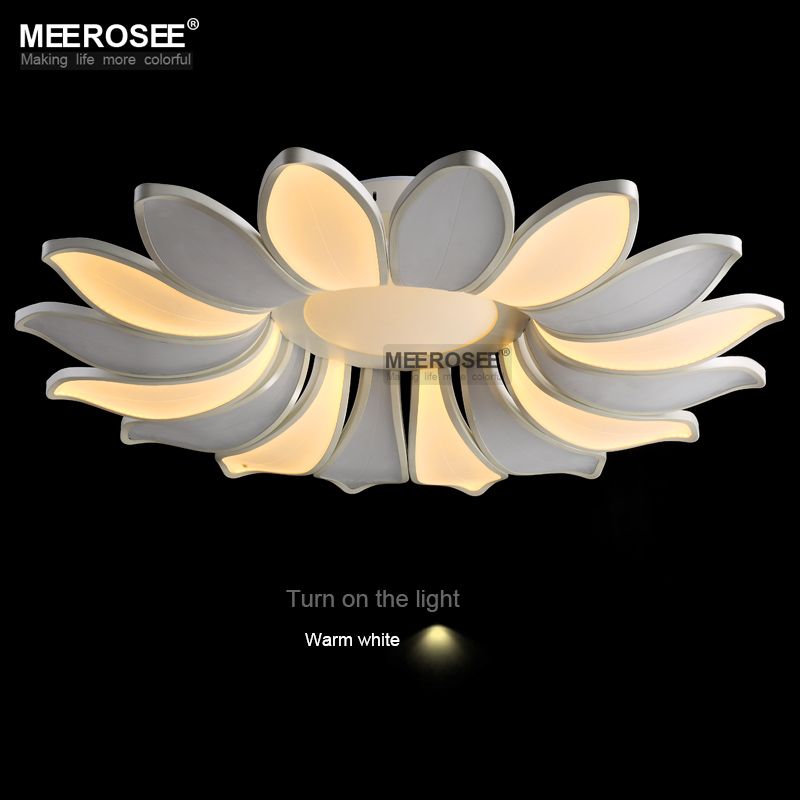Best Modern 16 Petals Flower Led Ceiling Light Fixture White Acrylic