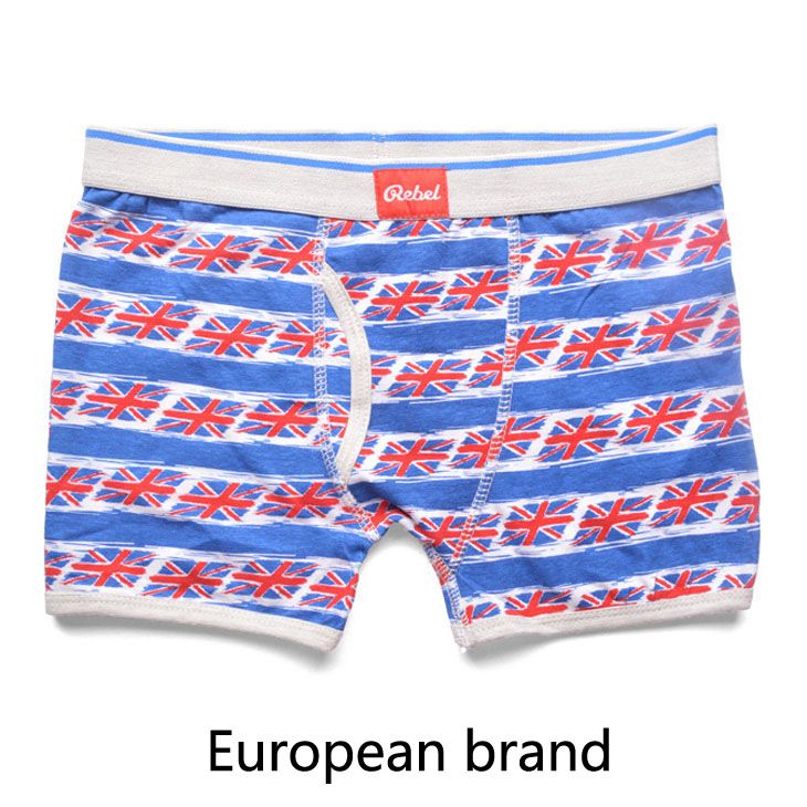 2017 Europe Brand Rebel Essentials Uk Flag Boys Stripe Trunk Boxers