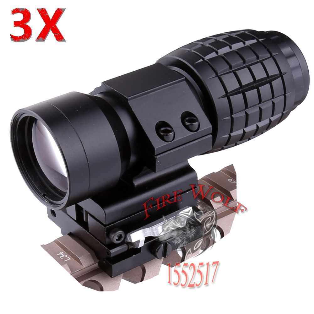 2017 Red Dot Sight Scope 3x Magnifier Quick Flip Scope Flip To Side