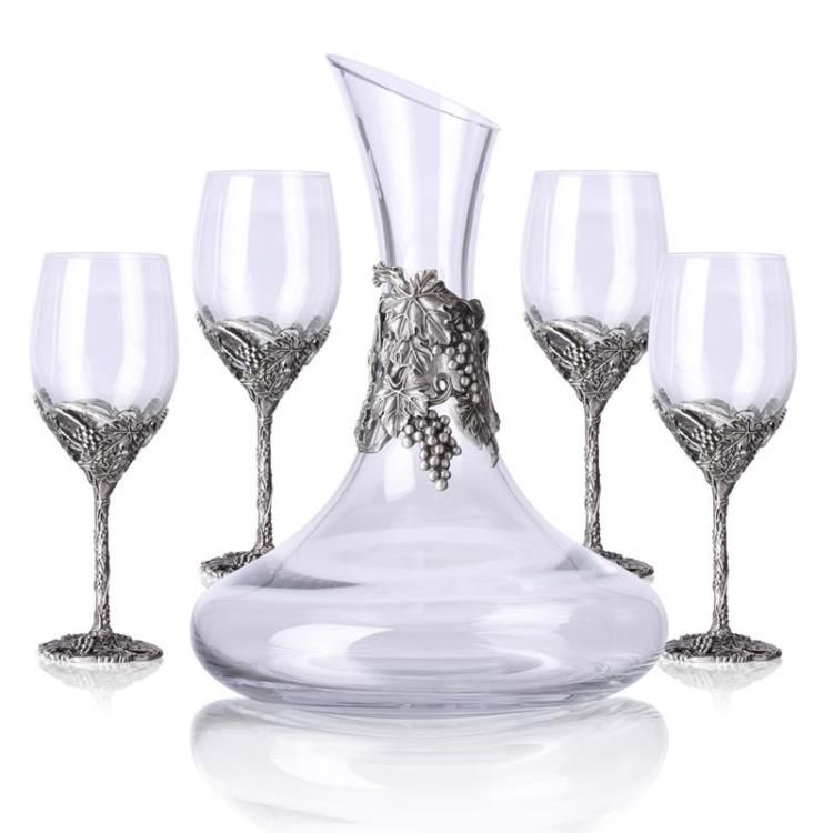 Best Hand Made Wine Glasses Set ,Metal Casting Base Wine Glasses Set
